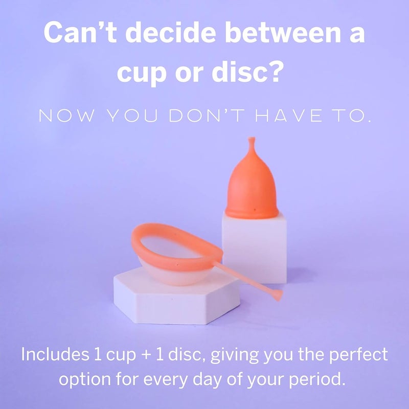 Pixie Cup Pixie Menstrual Cup & Disc Duo Kit for Feminine Care - Most Comfortable Reusable Period Cup & Disc - Buy One We Give One - with Guide, Flushable Wipes, Lube, Feminine Wash, Carry Cup & Storage Bag - Image 2